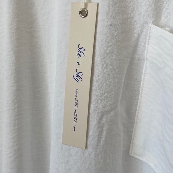 NWT White Hi Low Top - Picture 3 of 9